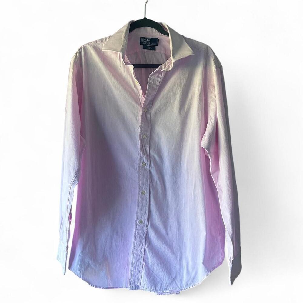Pink Men's Polo Ralph Lauren XL striped size 17 34/33 EUC